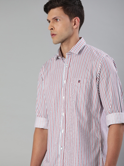 

Louis Philippe Sport Men White & Red Slim Fit Striped Casual Shirt