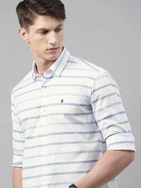 

Louis Philippe Sport Men Blue & White Slim Fit Striped Casual Shirt