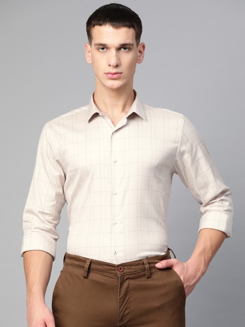 

Louis Philippe Sport Men Beige & Black Slim Fit Checked Casual Shirt