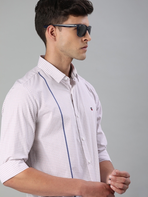 

Louis Philippe Sport Men White & Red Super Slim Fit Checked Casual Shirt