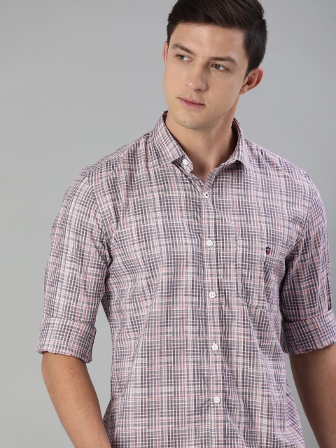 

Louis Philippe Sport Men White & Navy Blue Super Slim Fit Checked Casual Shirt