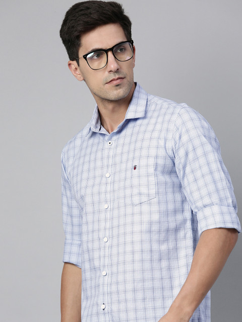 

Louis Philippe Sport Men Blue & White Slim Fit Checked Casual Shirt