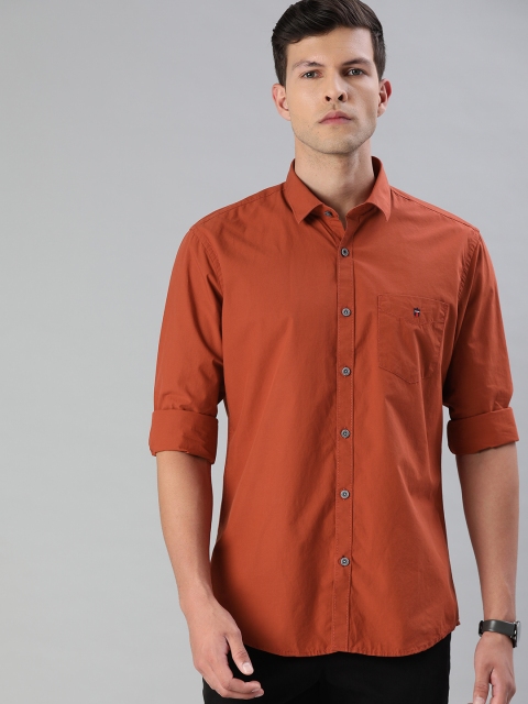 

Louis Philippe Sport Men Rust Orange Slim Fit Solid Casual Shirt