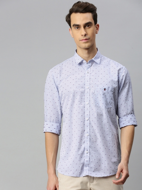 

Louis Philippe Sport Men White & Blue Slim Fit Striped Casual Shirt