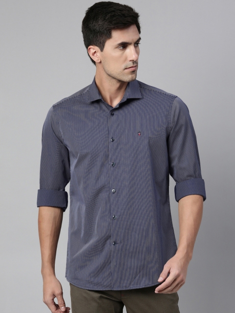

Louis Philippe Sport Men Navy Blue & White Slim Fit Striped Casual Shirt