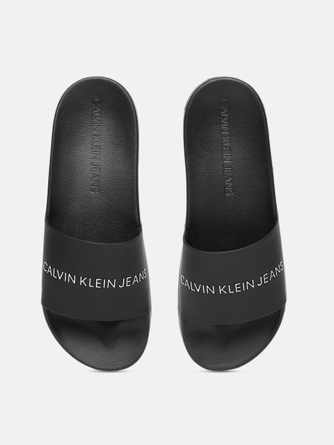 

Calvin Klein Men Black Brand Logo Printed Sliders