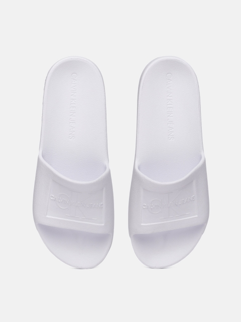 

Calvin Klein Men White Self Design Sliders