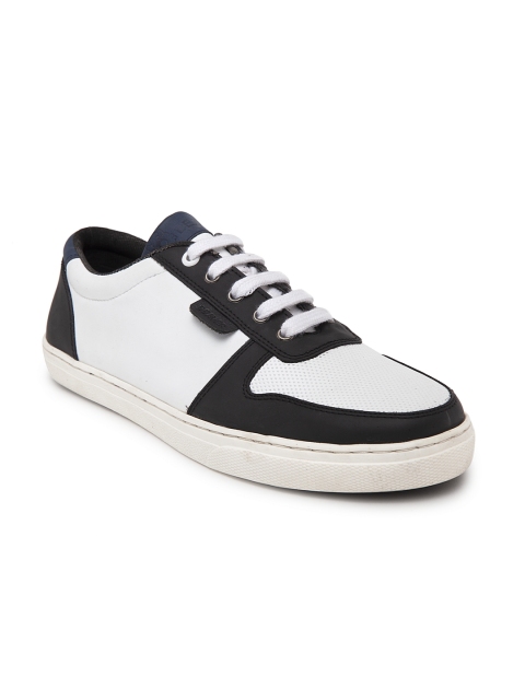 

BEAVER Men White & Black Colourblocked Sneakers