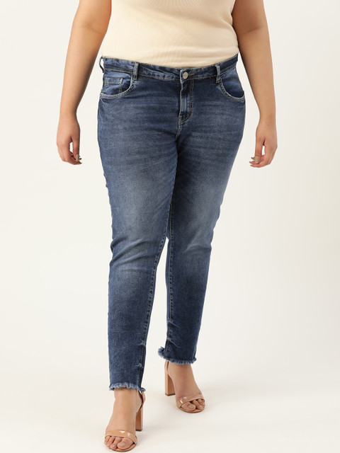 

Sztori Plus Size Women Blue Skinny Fit Mid-Rise Clean Look Stretchable Jeans