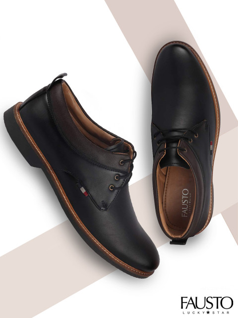 

FAUSTO Men Brown Solid Formal Derbys