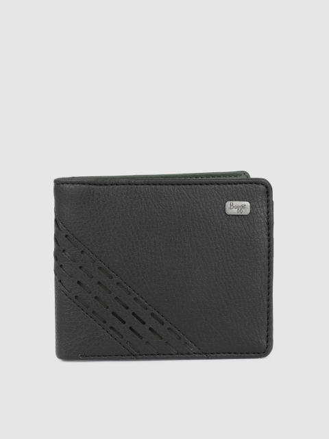

Baggit Men Black Self Design Two Fold Wallet