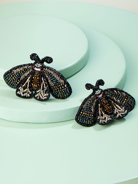 

Runway Ritual Black & Brown Contemporary Drop Earrings