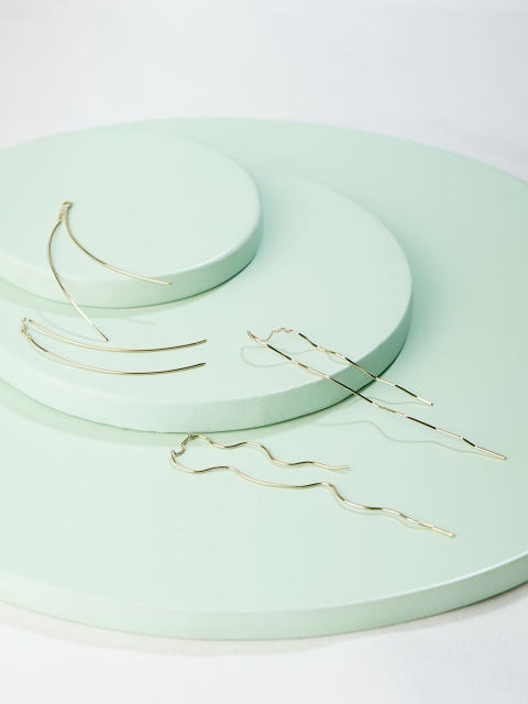 

Runway Ritual Gold-Plated Set Of 2 Contemporary Drop Earrings