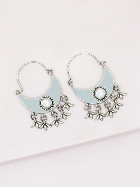

Runway Ritual Grey & Silver-Plated Geometric Drop Earrings