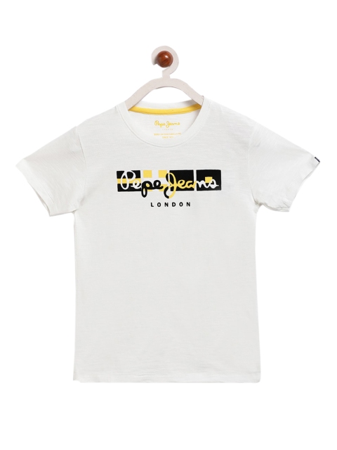 

Pepe Jeans Boys White Printed Round Neck T-shirt