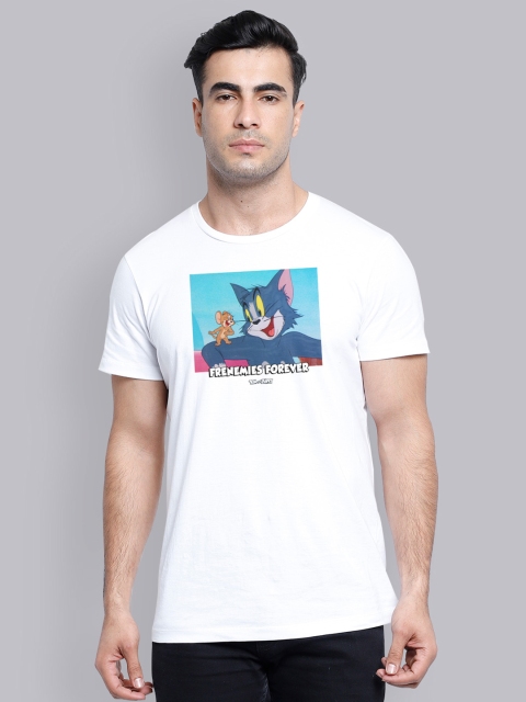 

Free Authority Tom & Jerry Men White Printed Round Neck T-shirt