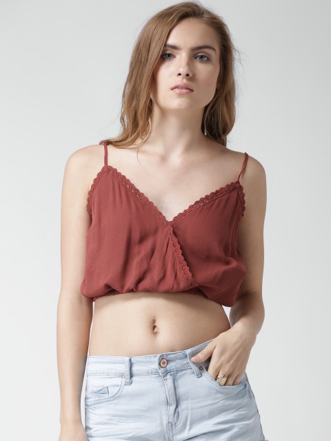 

FOREVER 21 Rust Red Layered Crop Top