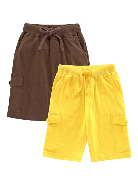 

KiddoPanti Boys Pack Of 2Solid Regular Fit Regular Shorts, Yellow