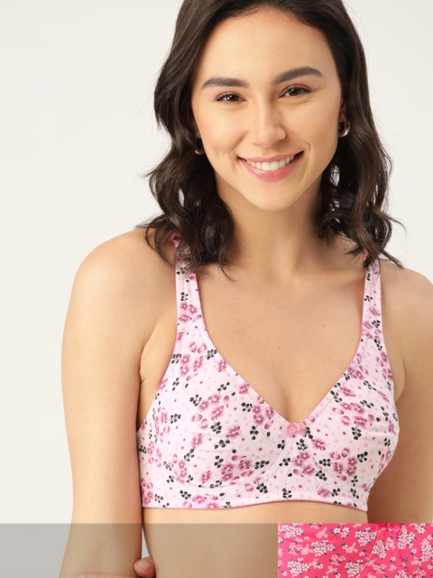 

DressBerry Women Pack of 2 Floral Printed Everyday Bras DB-PM-NWBM-040, White