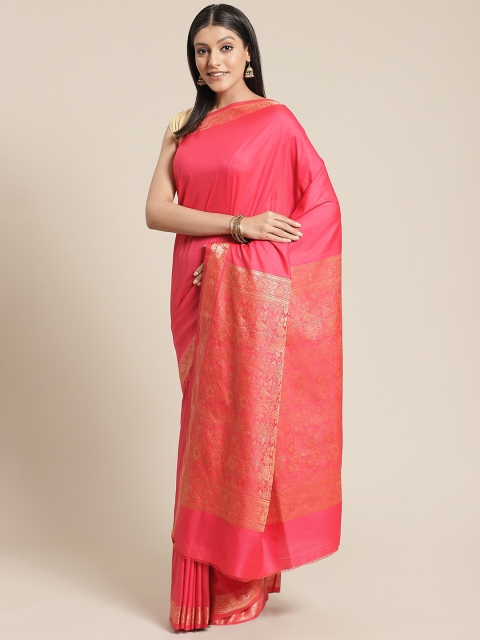 

Mitera Red Solid Saree