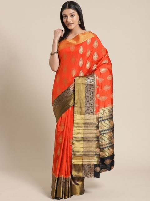 

Mitera Red & Golden Zari Woven Design Banarasi Saree