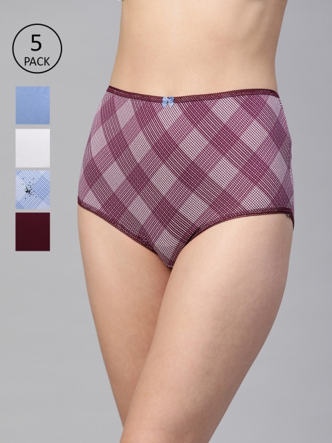 

Marks & Spencer Women Pack Of 5 High-Rise Hipster Briefs T614041XMULTI, Purple
