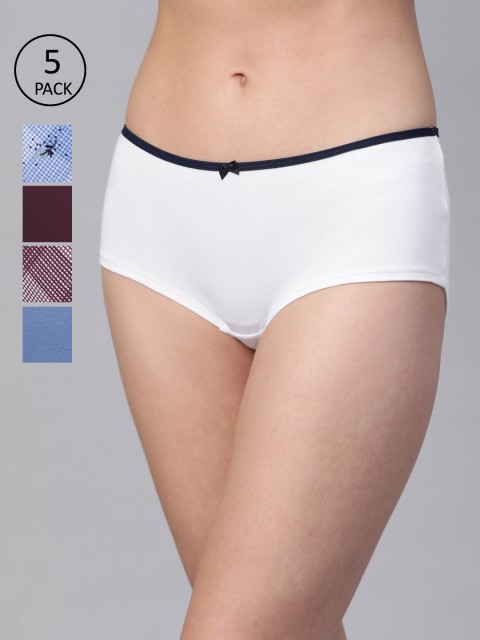 

Marks & Spencer Women Pack of 5 Low-Rise Boy Shorts T614040XMULTI, White