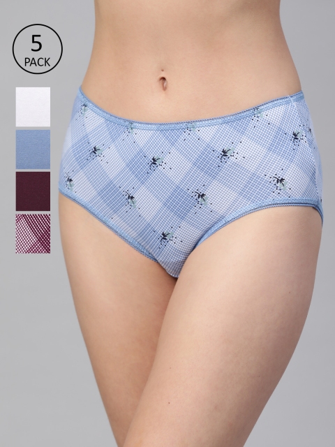 

Marks & Spencer Women Pack Of 5 Solid Hipster Briefs T614039XMULTI, Blue