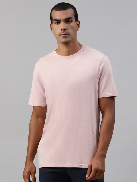 

Marks & Spencer Men Pink Pure Cotton Solid Round Neck T-shirt