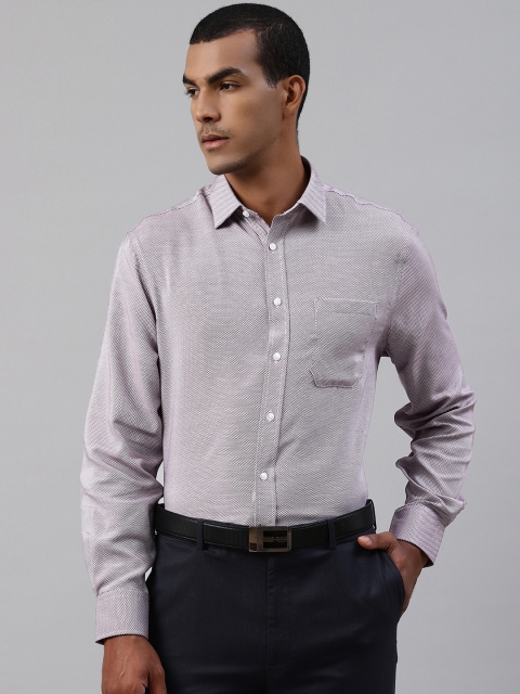 

Marks & Spencer Men White & Burgundy Regular Fit Pure Cotton Self Design Formal Shirt