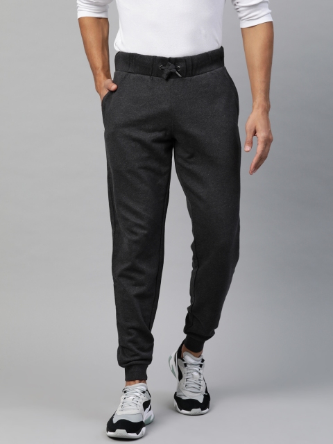 

Marks & Spencer Men Charcoal Grey Pure Cotton Solid Joggers