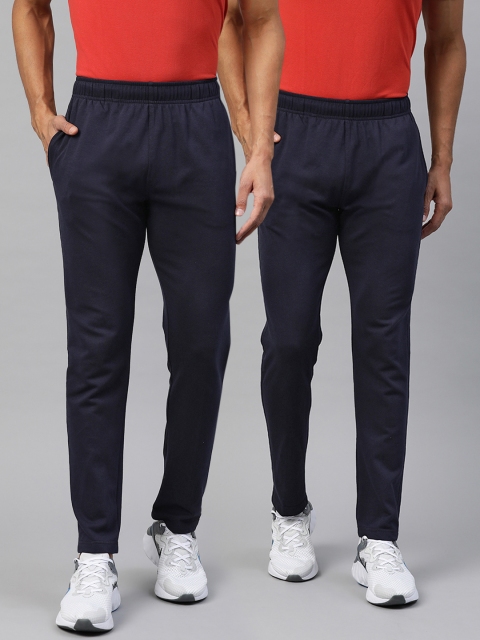

Marks & Spencer Men Pack of 2 Navy Blue Solid Trackpants