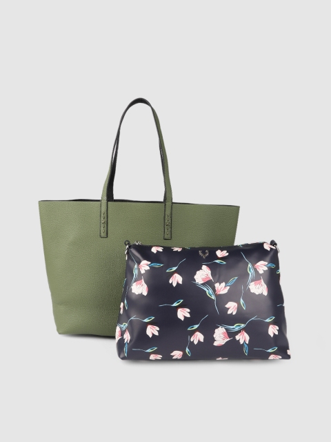 

Allen Solly Green Structured Shoulder Bag & Pouch