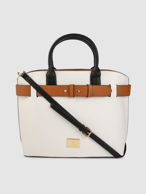 

Allen Solly White Solid Handheld Bag