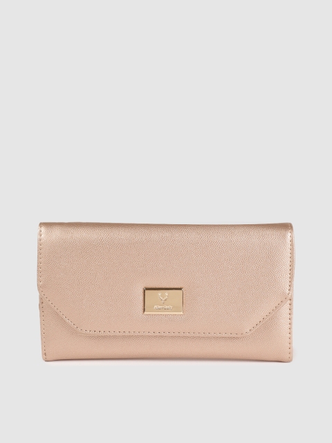 

Allen Solly Women Rose Gold Solid Three Fold Wallet