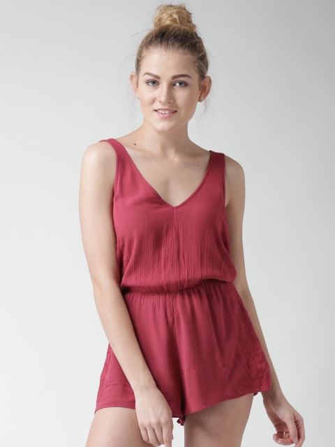 

FOREVER 21 Pink Floral Embroidered Playsuit