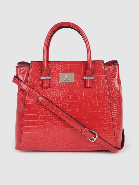 

Allen Solly Red Textured Handheld Bag