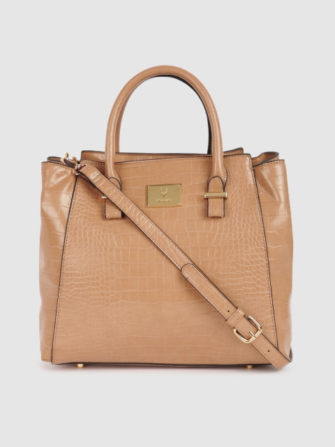 

Allen Solly Brown Croc Textured Handheld Bag
