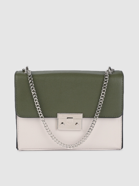 

Allen Solly Green & White Colourblocked Handheld Bag