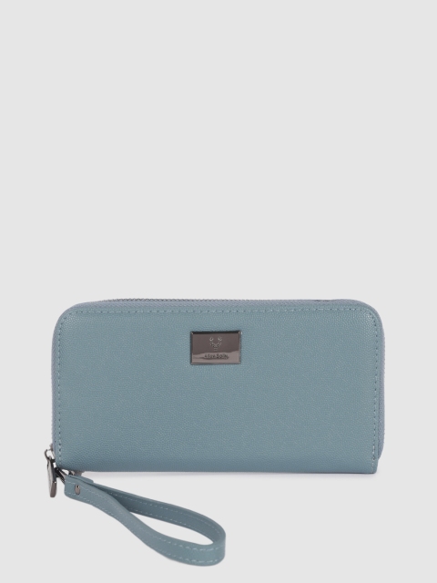 

Allen Solly Women Blue Solid Zip Around Wallet