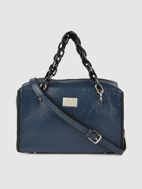 

Allen Solly Teal Blue Textured Handheld Bag