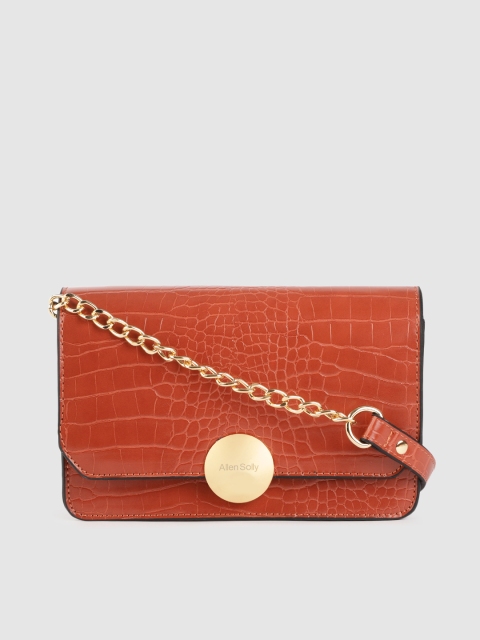 

Allen Solly Rust Red Animal Textured Sling Bag