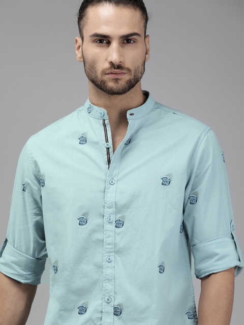 

The Roadster Lifestyle Co Men Blue Regular Fit Printed Casual Shirt