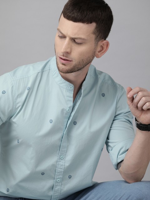 

The Roadster Lifestyle Co Men Blue Regular Fit Printed Casual Shirt