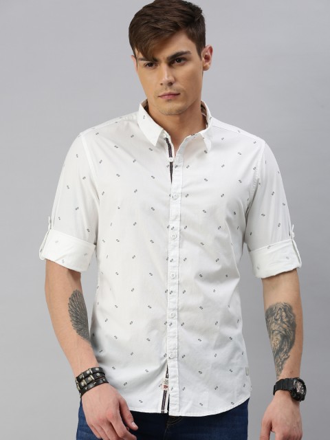 

The Roadster Lifestyle Co Men White Regular Fit Printed Casual Shirt