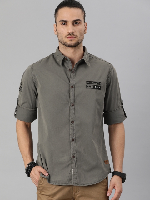

Roadster Men Grey Casual Shirt