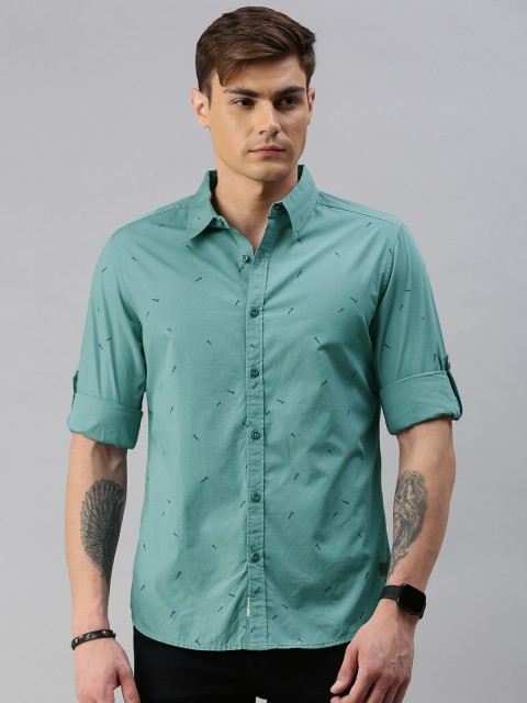 

The Roadster Lifestyle Co Men Blue Regular Fit Printed Casual Shirt