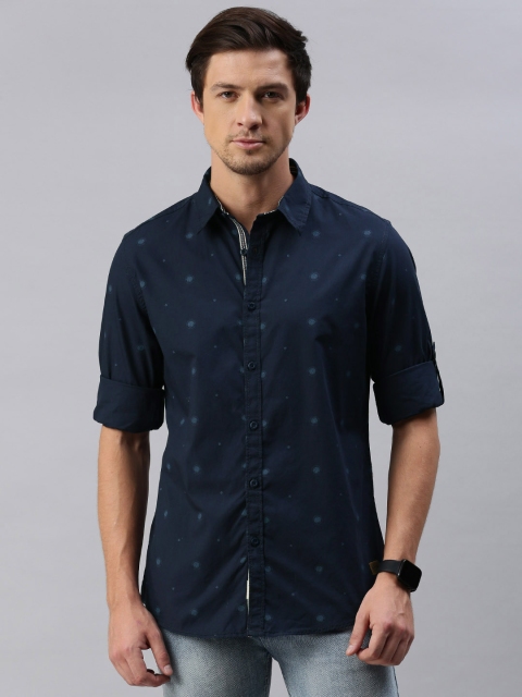 

The Roadster Lifestyle Co Men Navy Blue Regular Fit Printed Casual Shirt