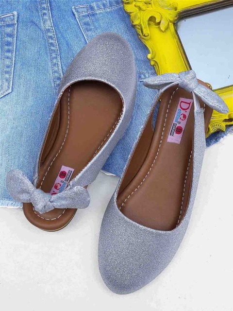 

DChica Girls Silver-Toned Embellished Ballerinas