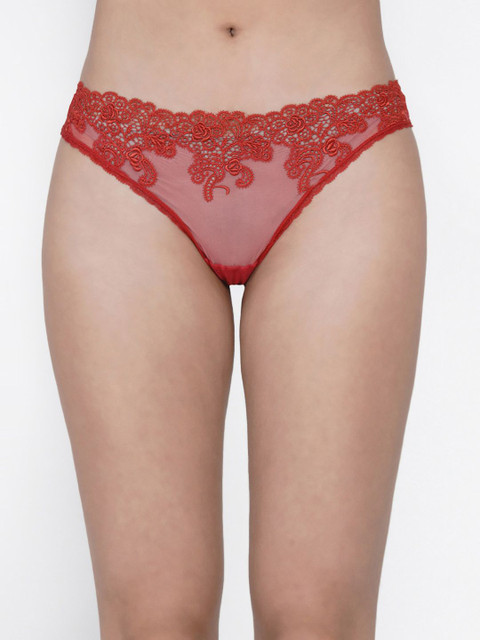 

EROTISSCH Women Red Self Design Bikini Briefs AIP-14E